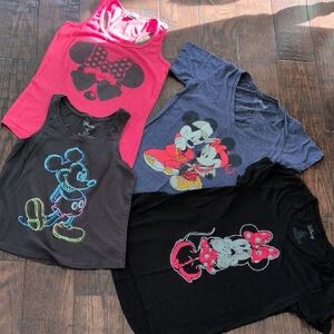 DISNEY I  Bundle of 4 XS and S Mickey and Minnie Mouse Shirts - Tees & Tank Tops